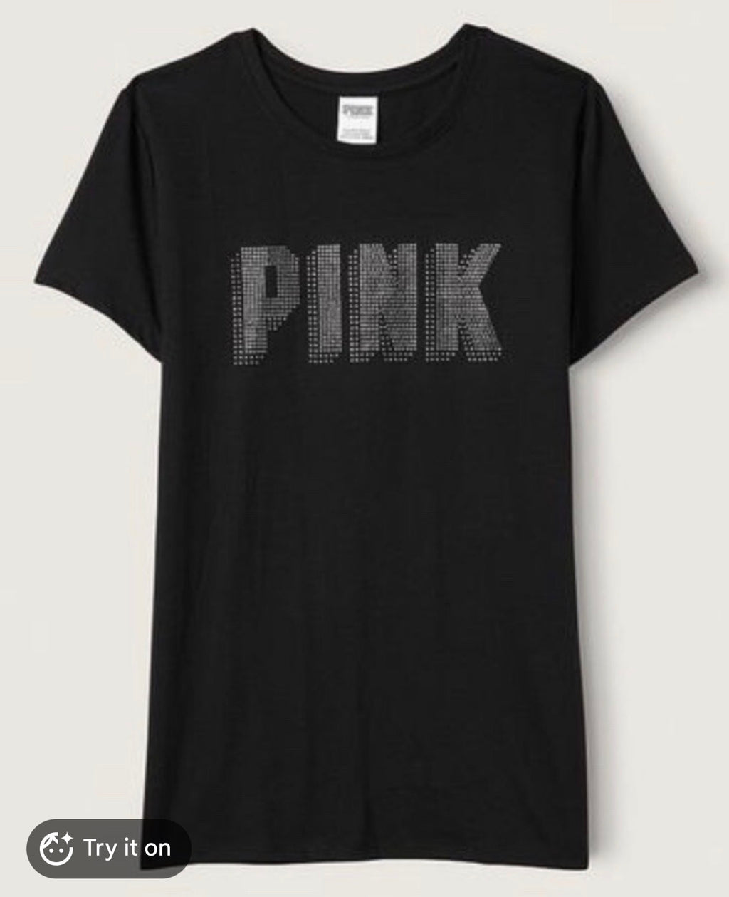Victoria’s Secret PINK Women’s Rhinestone Logo Tee Size XXL