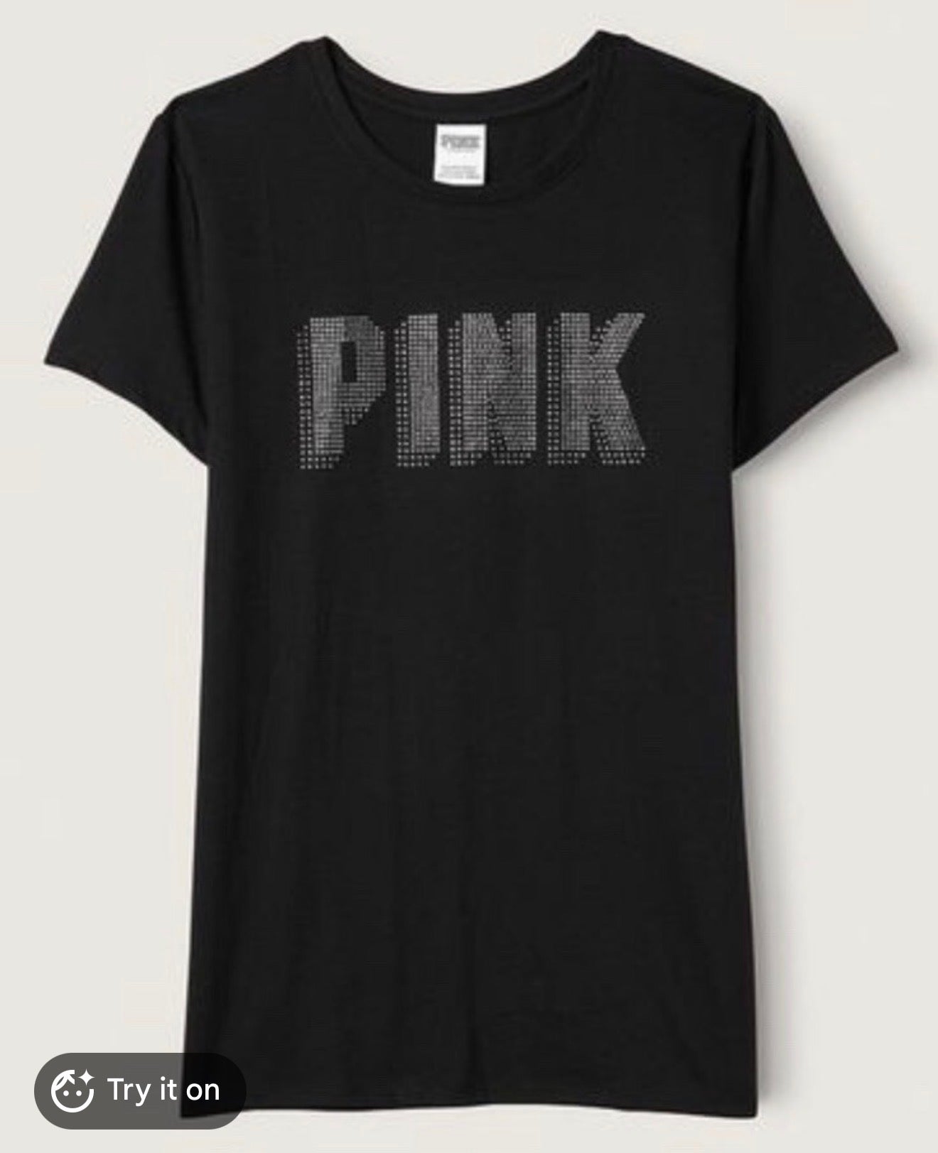 Victoria’s Secret PINK Women’s Rhinestone Logo Tee Size XXL