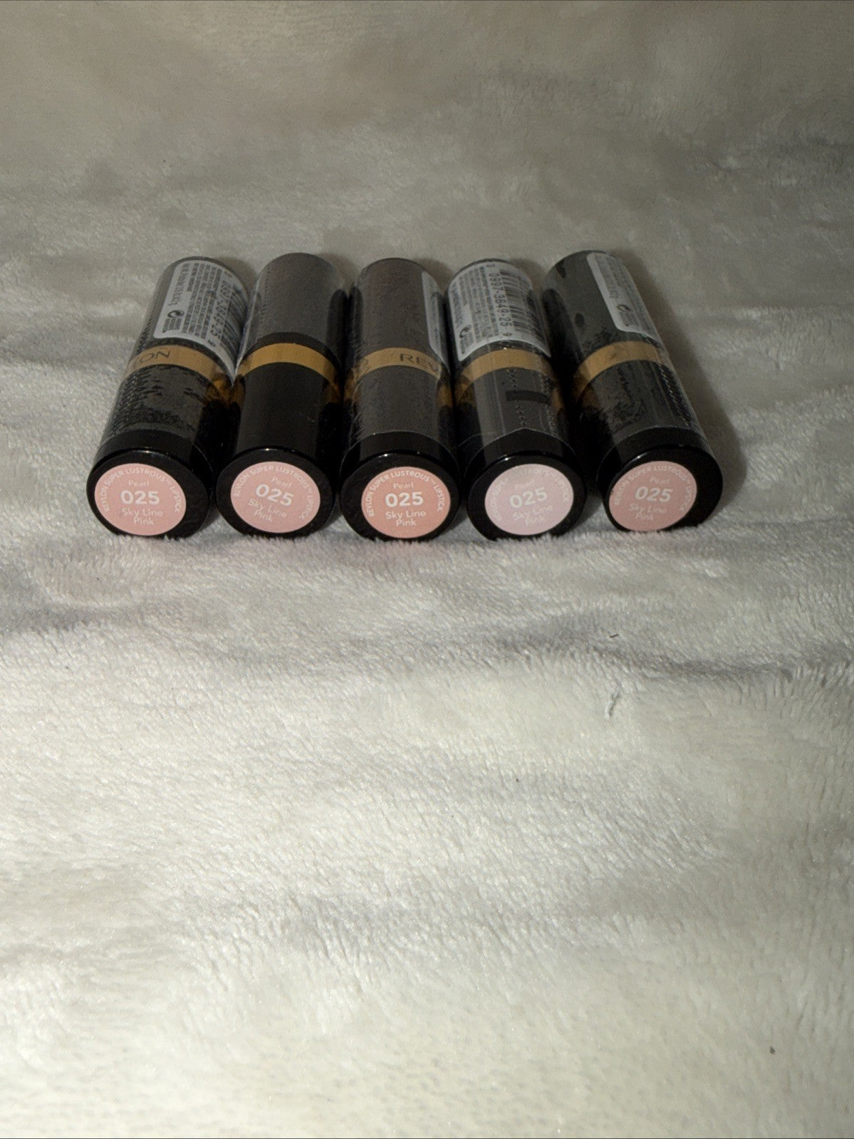 5 PACK Revlon Super Lustrous Lipstick 025 SKY LINE PINK, Pearl Finish New Sealed