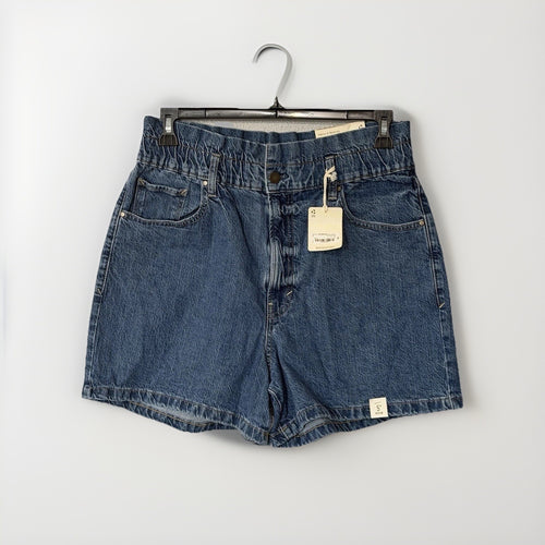 A.N.A. Women’s Blue Denim High Wasted Paper Bag Shorts 5 Inseam Sz 16