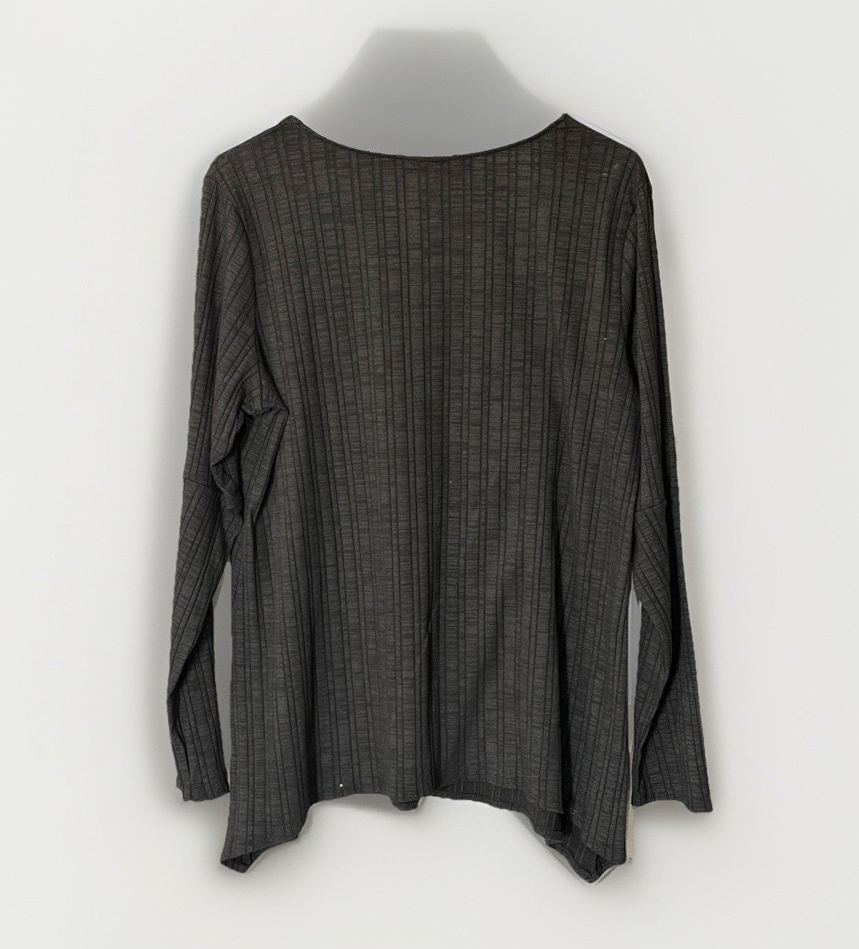 AB Studio Women's Black Criss Cross V Neck 3/4 Bell Sleeve Textured Top, Size XL