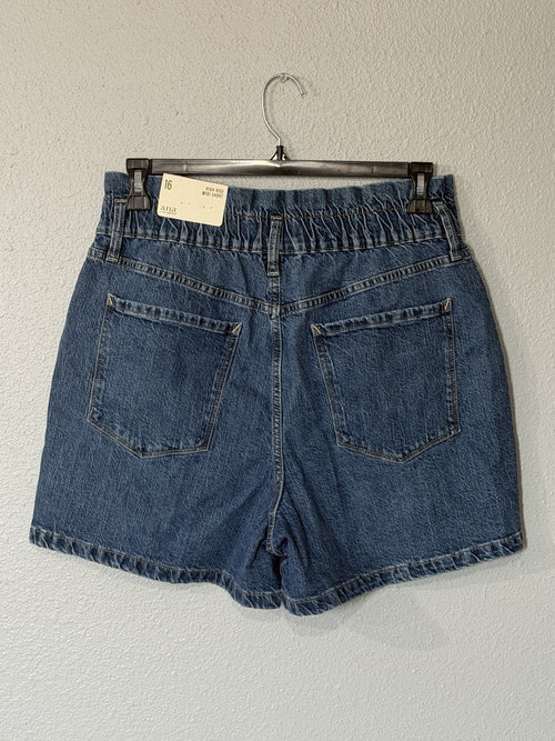 A.N.A. Women’s Blue Denim High Wasted Paper Bag Shorts 5 Inseam Sz 16