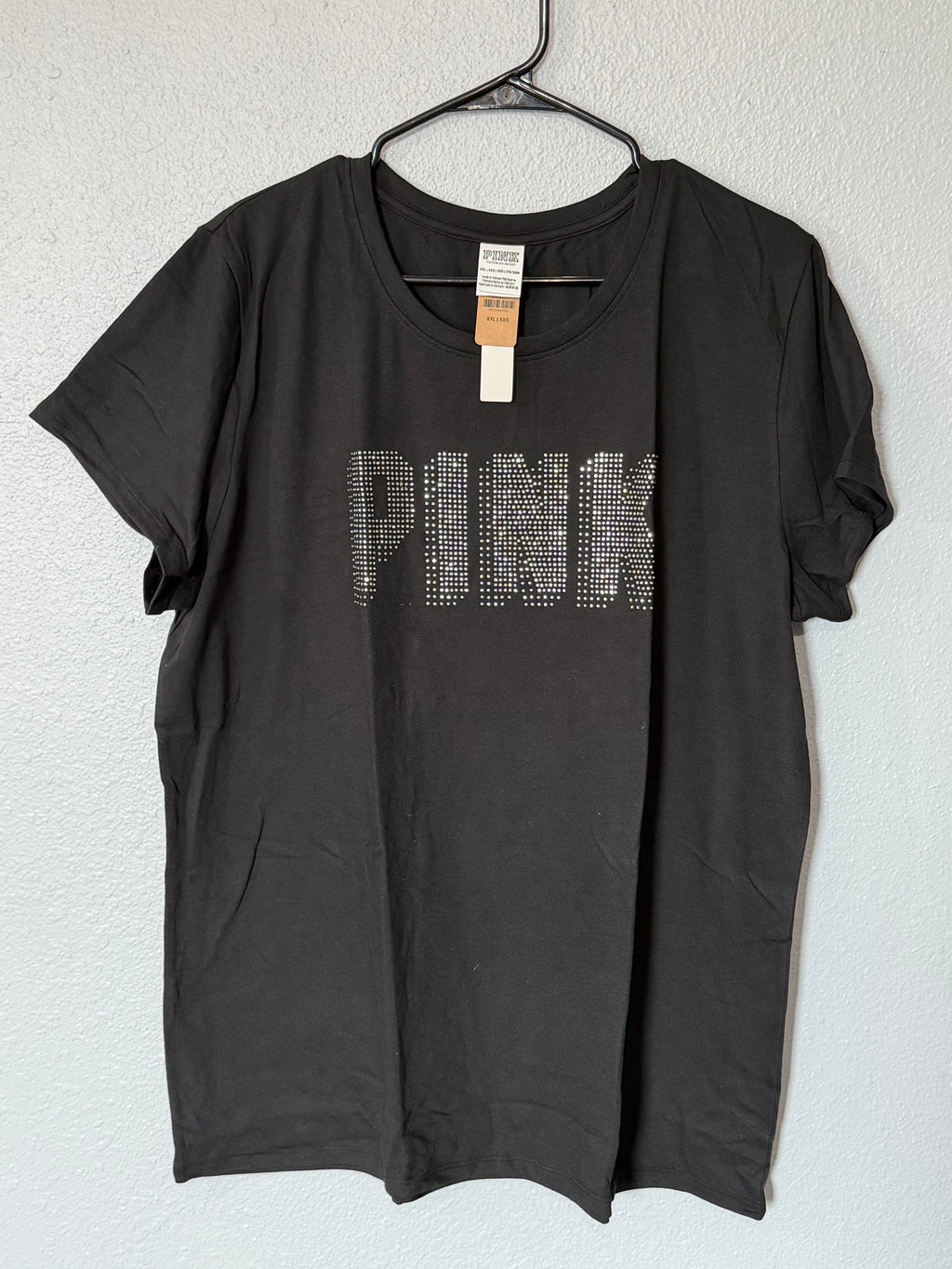 Victoria’s Secret PINK Women’s Rhinestone Logo Tee Size XXL